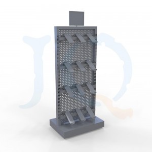 Wholesale Grid Wall Clothing Display -
 POP metal double-sided shoe display rack – Jiquan