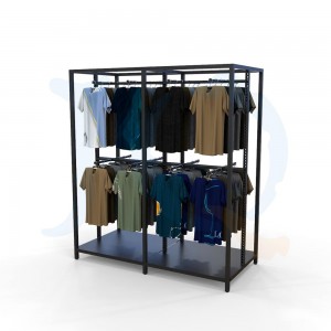 Cheap price Shop Clothes Rack -
 Double iron garment display rack – Jiquan