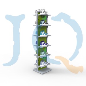 Retail clothing store metal shoe rack